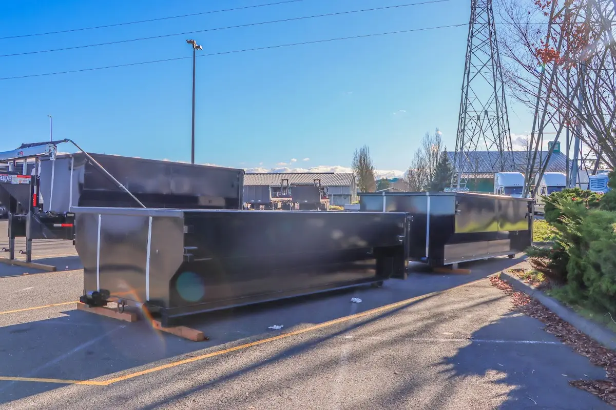 Roll-off dumpster ready for waste disposal at job site for Demolition Dumpster Rental in Somerset